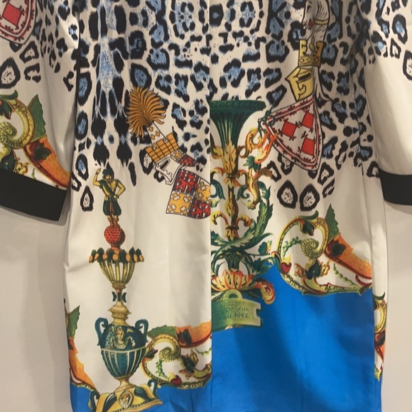 EDM ETOILE DU MONDE Art work  Multi Print Beaded  Shift Dress 4 - Picture 9 of 12